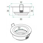 Foco basculante empotrar DECO Blanco 92mm, para Lámpara GU10/MR16